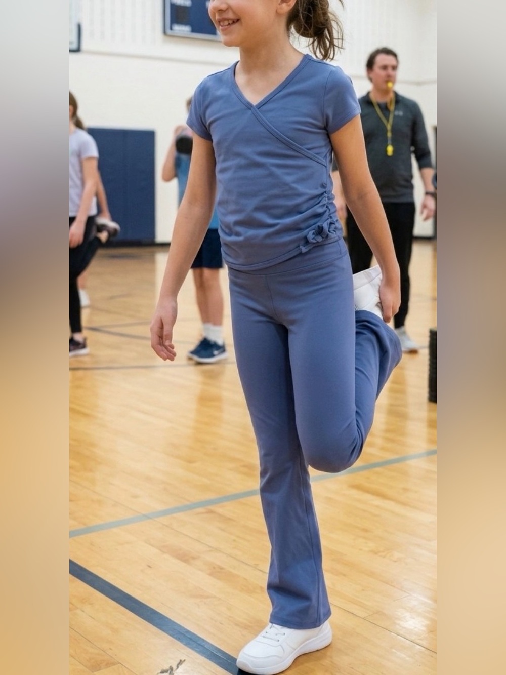 abercrombie kids Blue Wrap-Style Wide-Leg Jumpsuit
